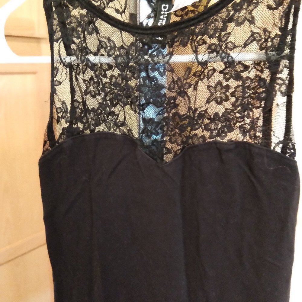 H&M WOMEN'S BLACK LACE TOP DRESS - Picture 2 of 7